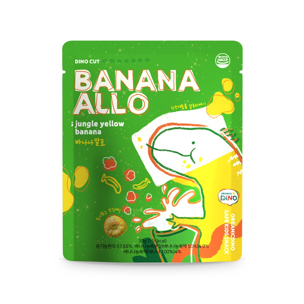 오가닉디노 유기농 현미 아이과자 핑거스낵 바나나알로 1봉(30g)